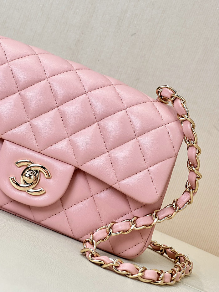 Small Chanel Lambskin Flap Bag A01116 Pink