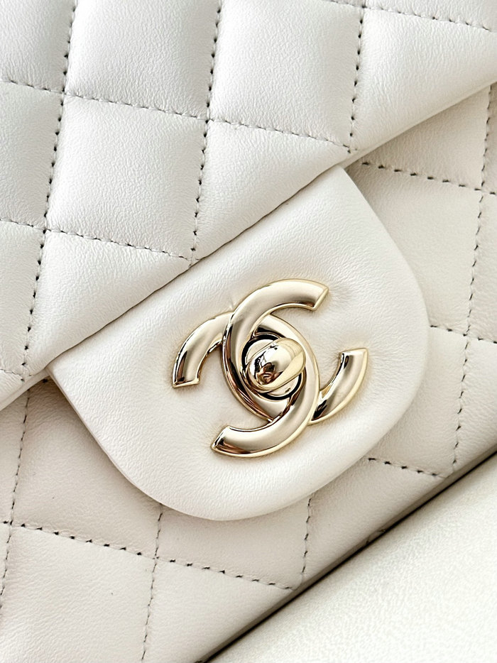 Small Chanel Lambskin Flap Bag A01116 White