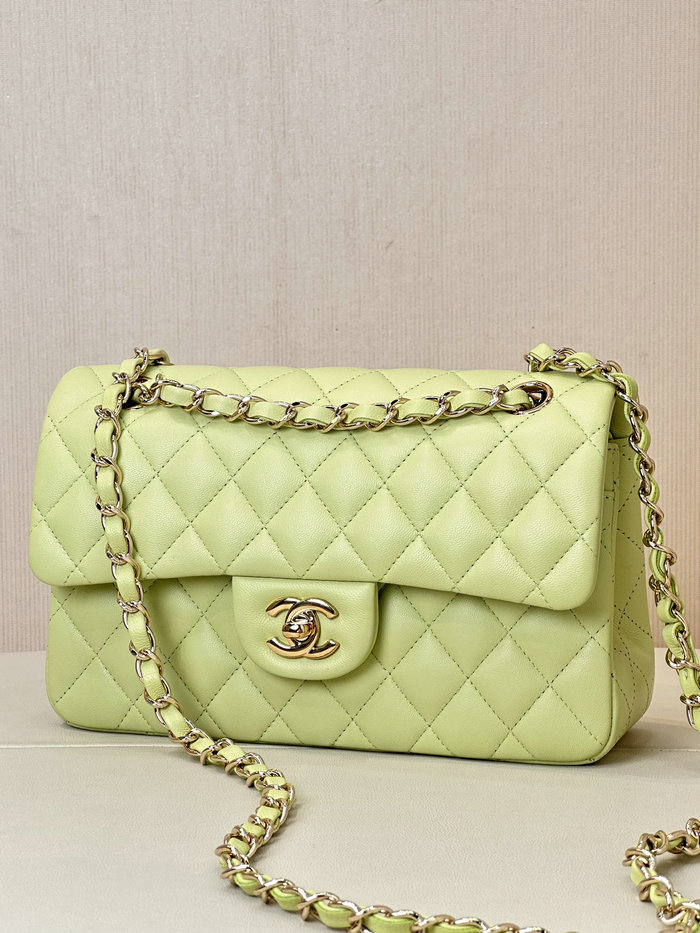 Small Chanel Lambskin Flap Bag A01117 Green