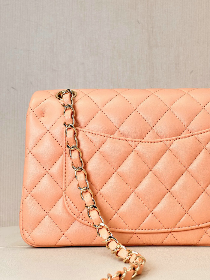 Small Chanel Lambskin Flap Bag A01117 Nude