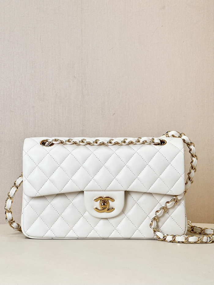 Small Chanel Lambskin Flap Bag A01117 White