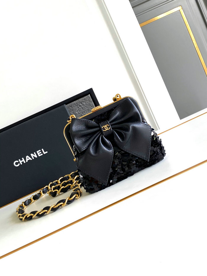 Chanel Mini Sequins Clutch With Chain AP4028