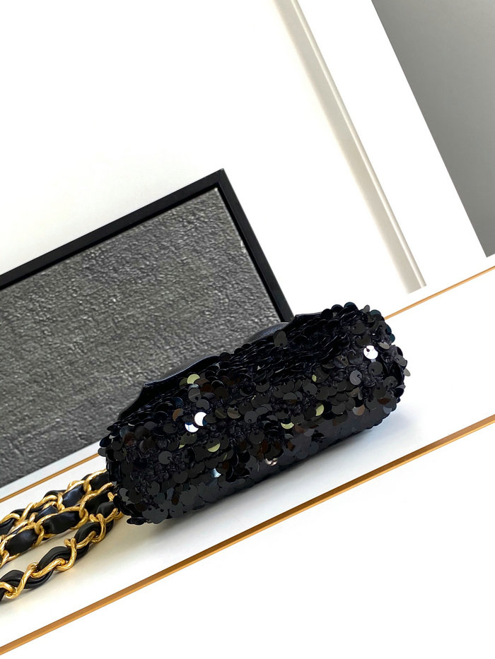 Chanel Mini Sequins Clutch With Chain AP4028