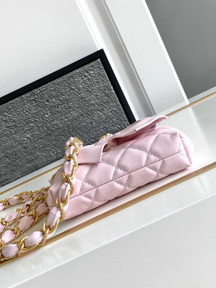 Chanel Mini Shiny Lambskin Clutch AP4028 Pink