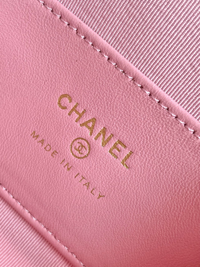 Chanel Mini Shiny Lambskin Clutch AP4028 Pink