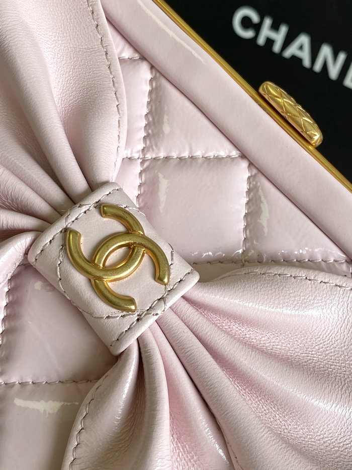 Chanel Small Shiny Lambskin With Chain AP4027 Pink