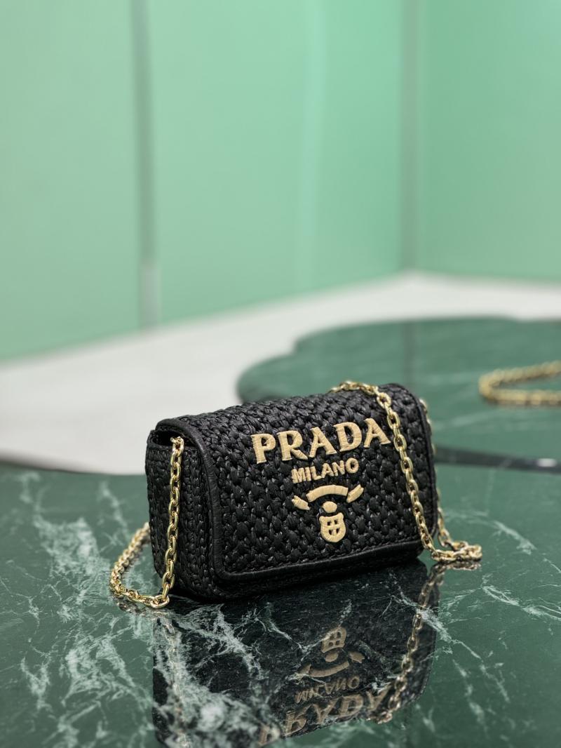 Prada Crochet shoulder bag 1BF362 Black