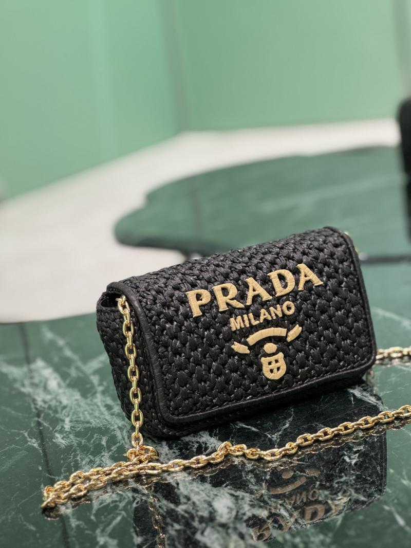 Prada Crochet shoulder bag 1BF362 Black