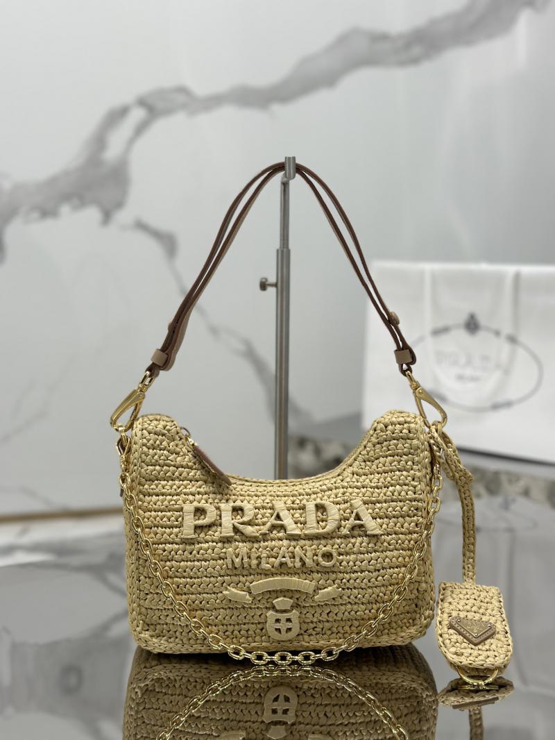 Prada Re-edition Crochet Raffia mini-bag 1BC204