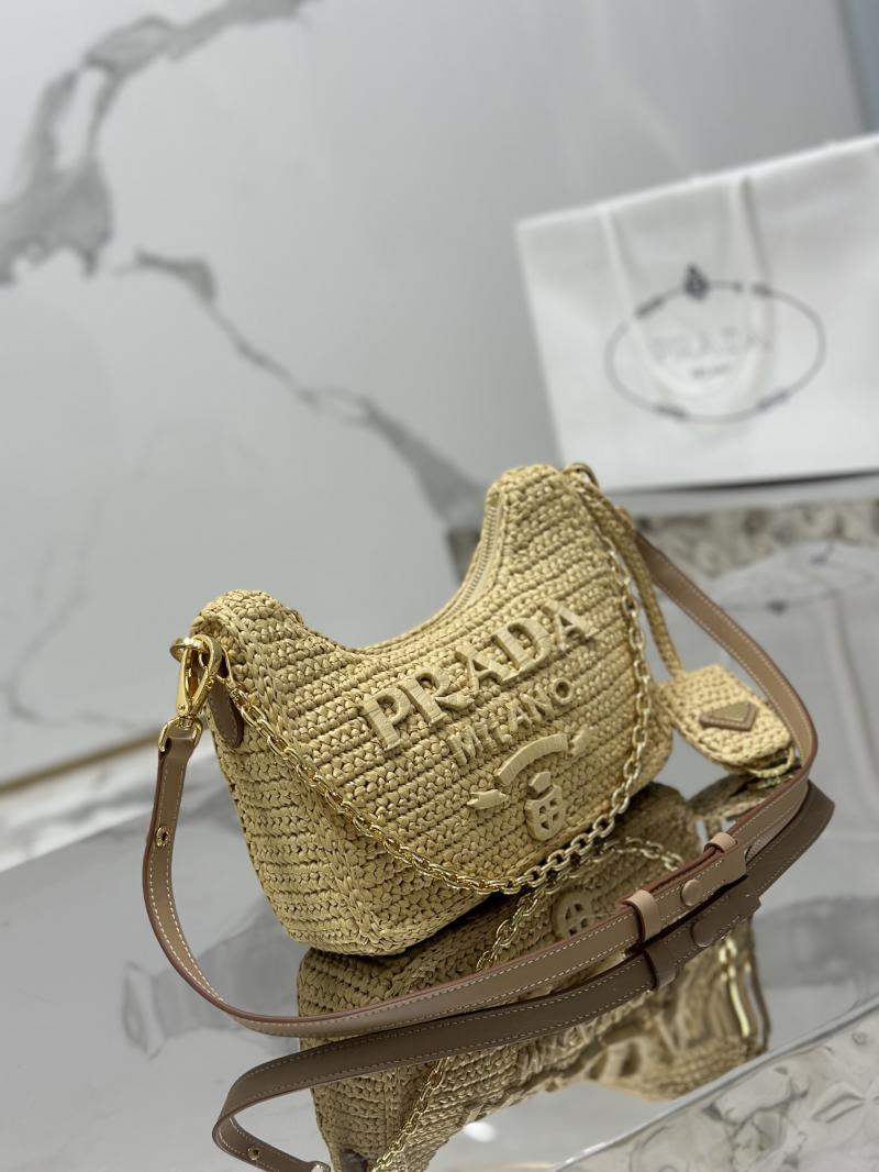 Prada Re-edition Crochet Raffia mini-bag 1BC204