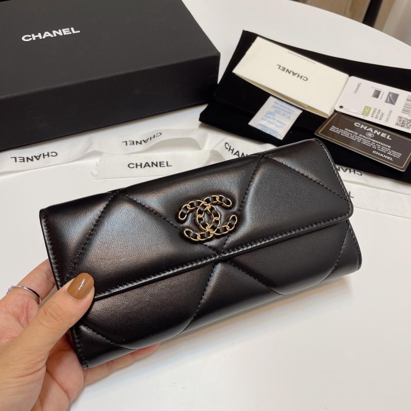 Chanel 19 Zipper Long Wallet AP0955