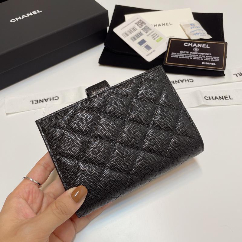 Chanel Grain Calfskin Passport Holder AP3196 Black with Gold