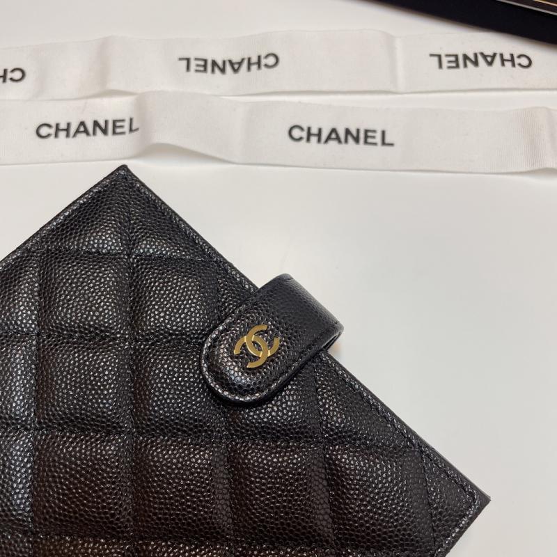 Chanel Grain Calfskin Passport Holder AP3196 Black with Gold