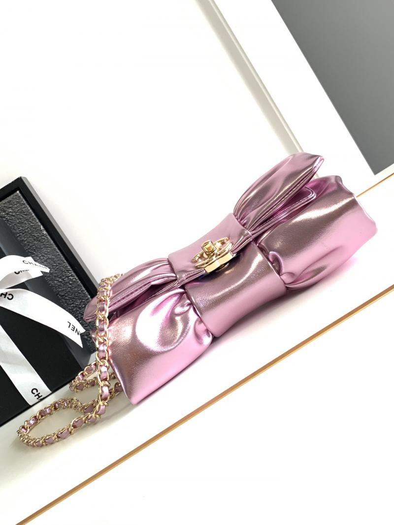 Chanel Metallic Lambskin Clutch AS5129 Pink