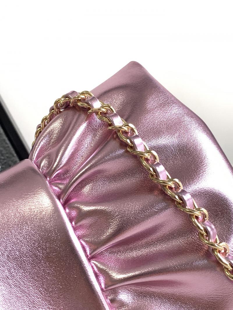 Chanel Metallic Lambskin Clutch AS5129 Pink