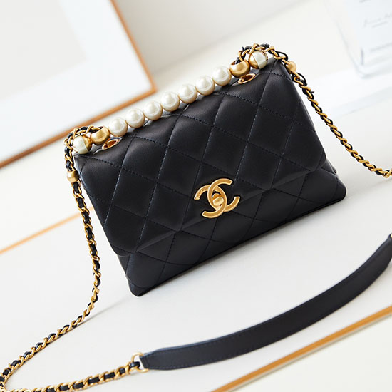 Chanel Mini Flap Bag with Top Handle AS5001 Black