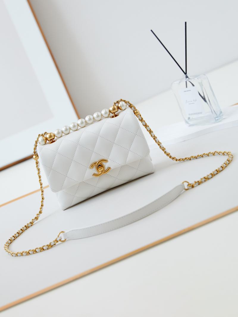 Chanel Mini Flap Bag with Top Handle AS5001 White