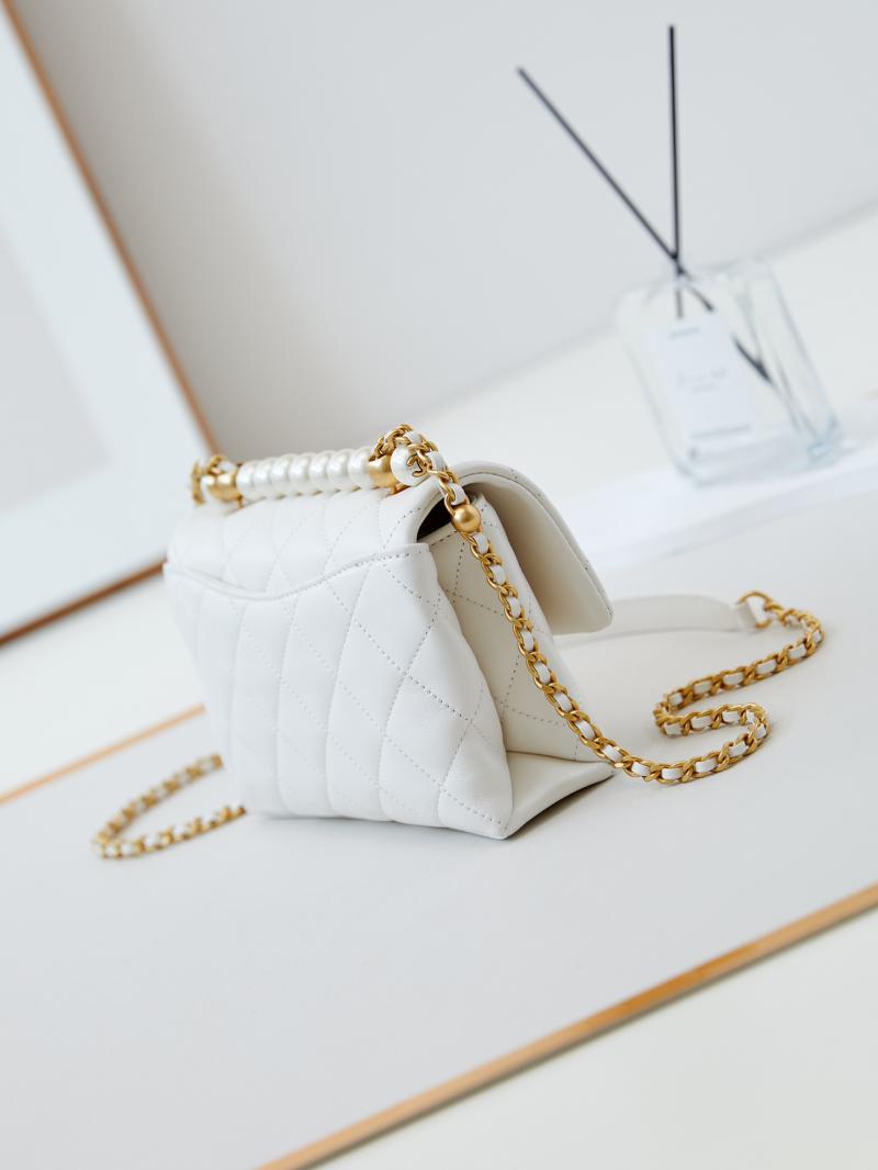 Chanel Mini Flap Bag with Top Handle AS5001 White