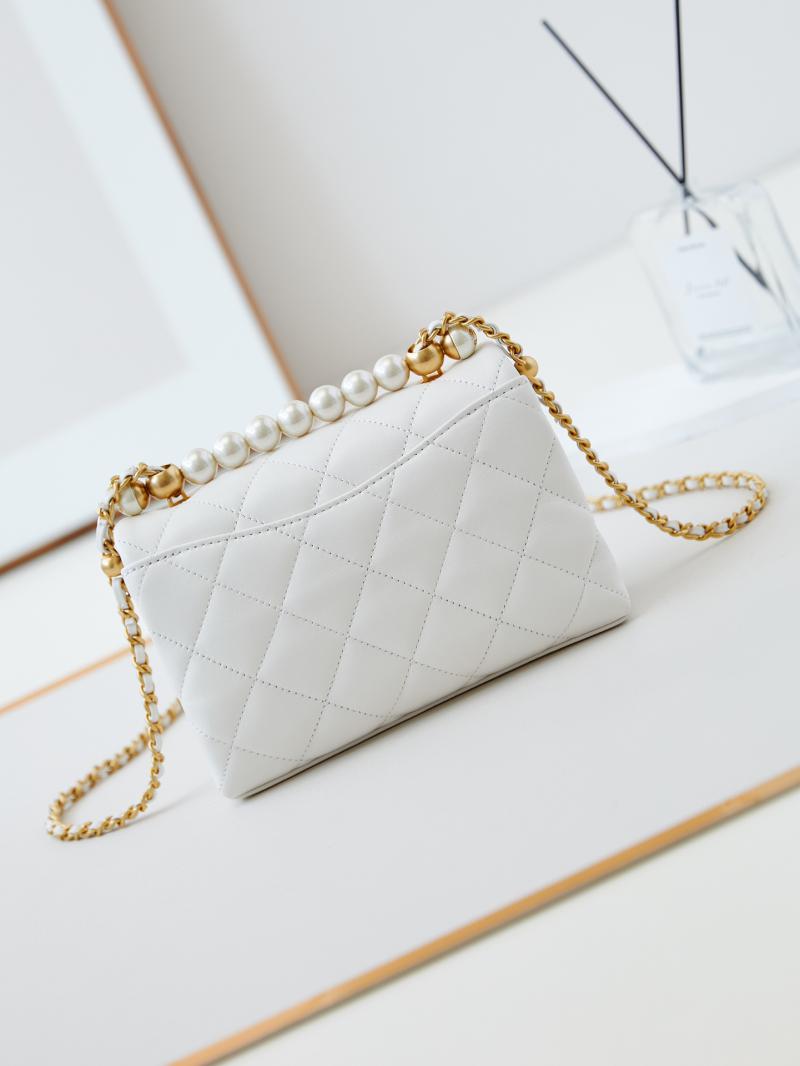 Chanel Mini Flap Bag with Top Handle AS5001 White