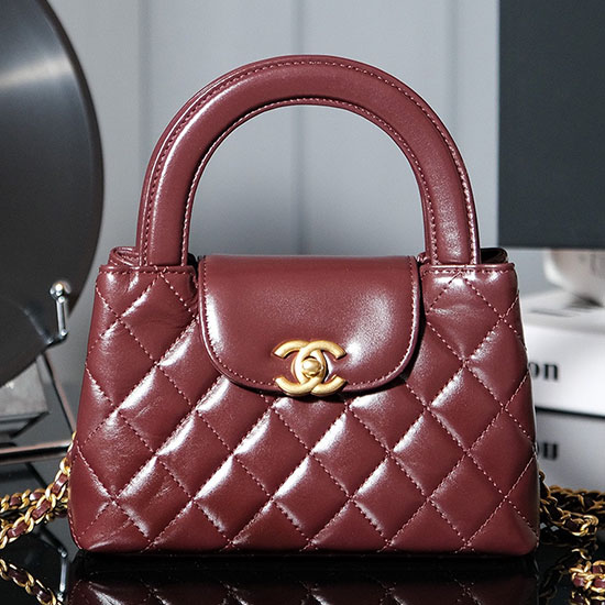 Chanel Mini Kelly Shopping Bag AS4416 Burgundy