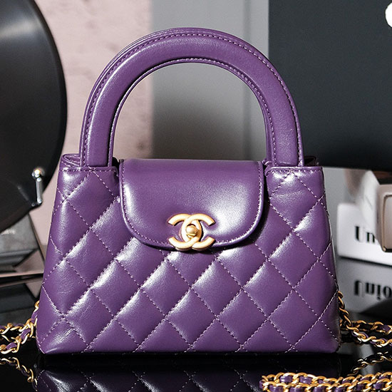 Chanel Mini Kelly Shopping Bag AS4416 Purple