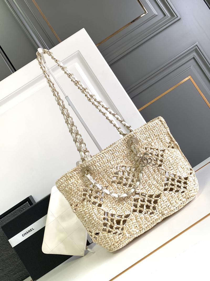 Chanel Raffia Small Tote AS4714 Beige