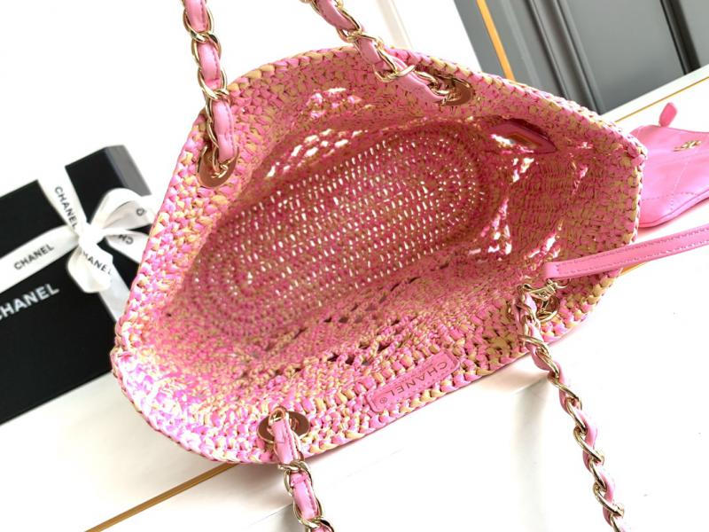 Chanel Raffia Small Tote AS4714 Pink