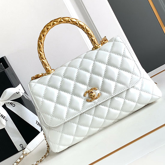 Chanel Small Coco Handle Bag A92990 White