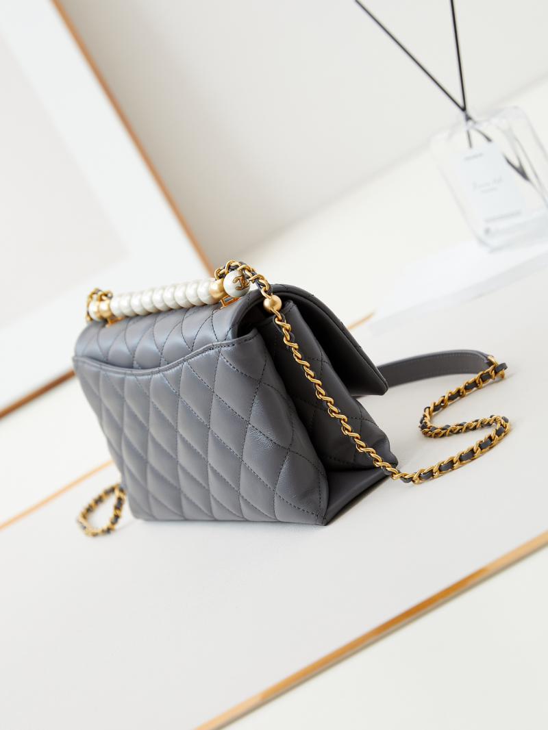 Chanel Small Flap Bag with Top Handle AS4997 Grey