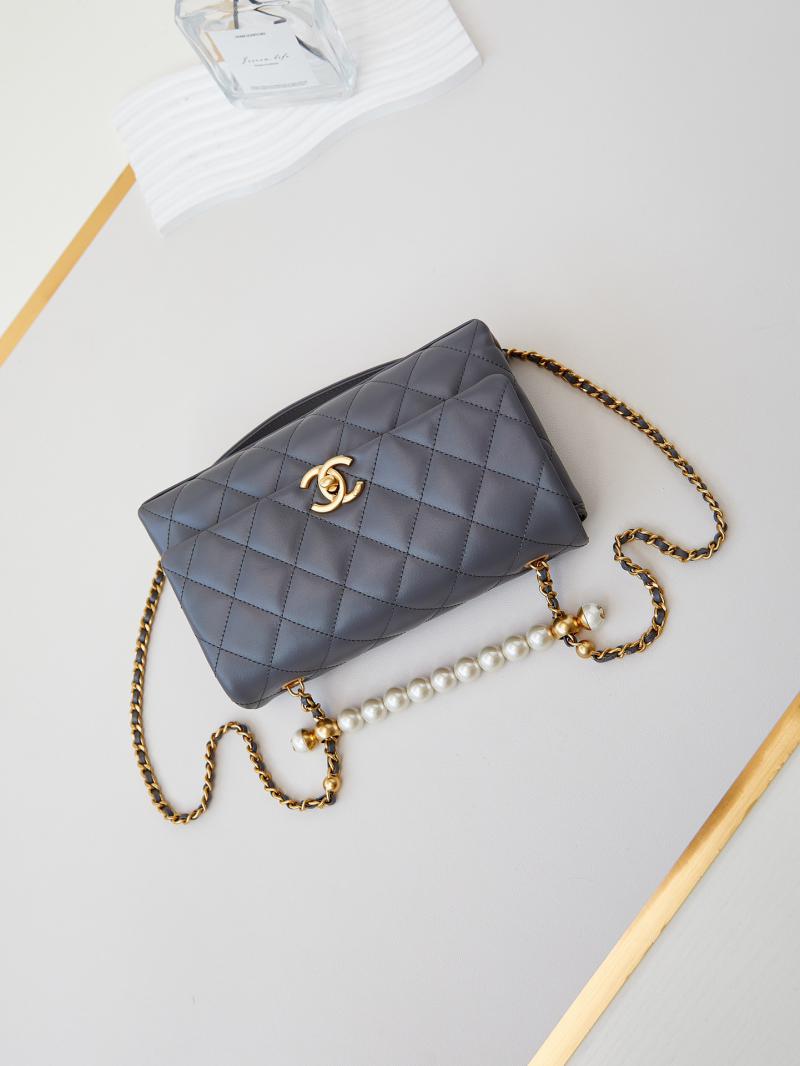 Chanel Small Flap Bag with Top Handle AS4997 Grey