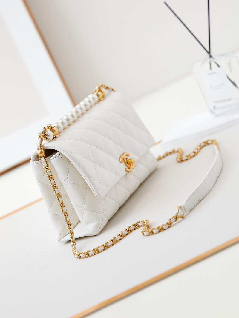 Chanel Small Flap Bag with Top Handle AS4997 White