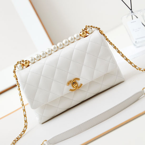 Chanel Small Flap Bag with Top Handle AS4997 White