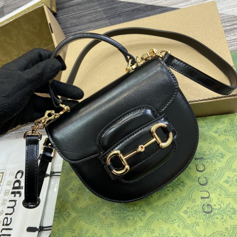 Gucci Horsebit 1955 Leather Mini Top Handle Bag 781387 Black