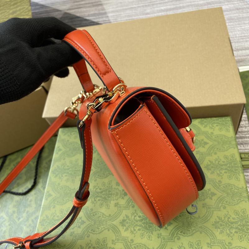 Gucci Horsebit 1955 Leather Mini Top Handle Bag 781387 Orange