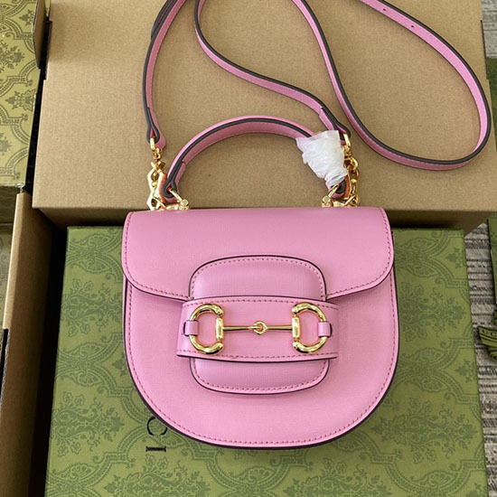 Gucci Horsebit 1955 Leather Mini Top Handle Bag 781387 Pink