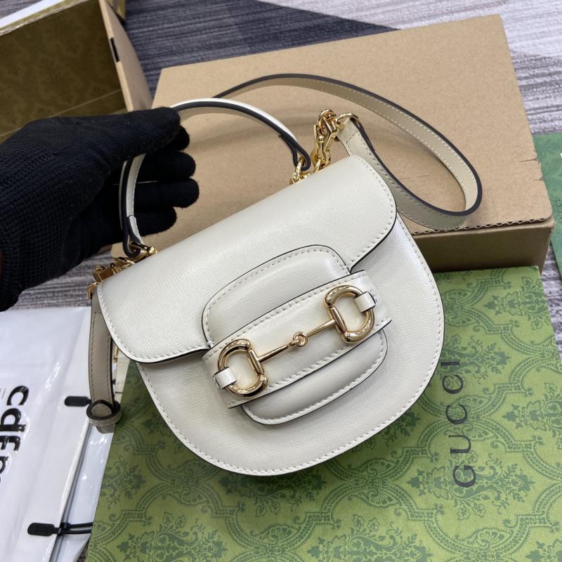 Gucci Horsebit 1955 Leather Mini Top Handle Bag 781387 White