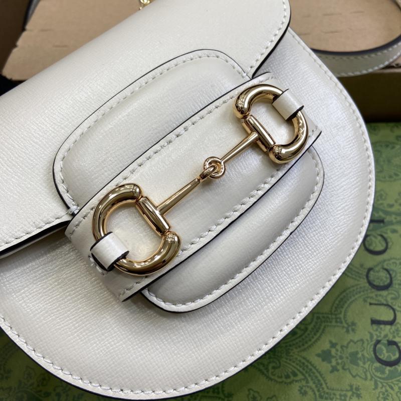 Gucci Horsebit 1955 Leather Mini Top Handle Bag 781387 White