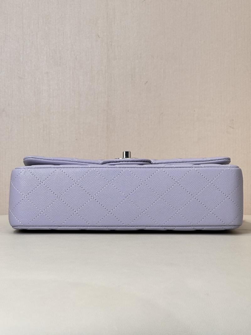 Medium Chanel Grained Calfskin Flap Bag A01112 Lavender purple