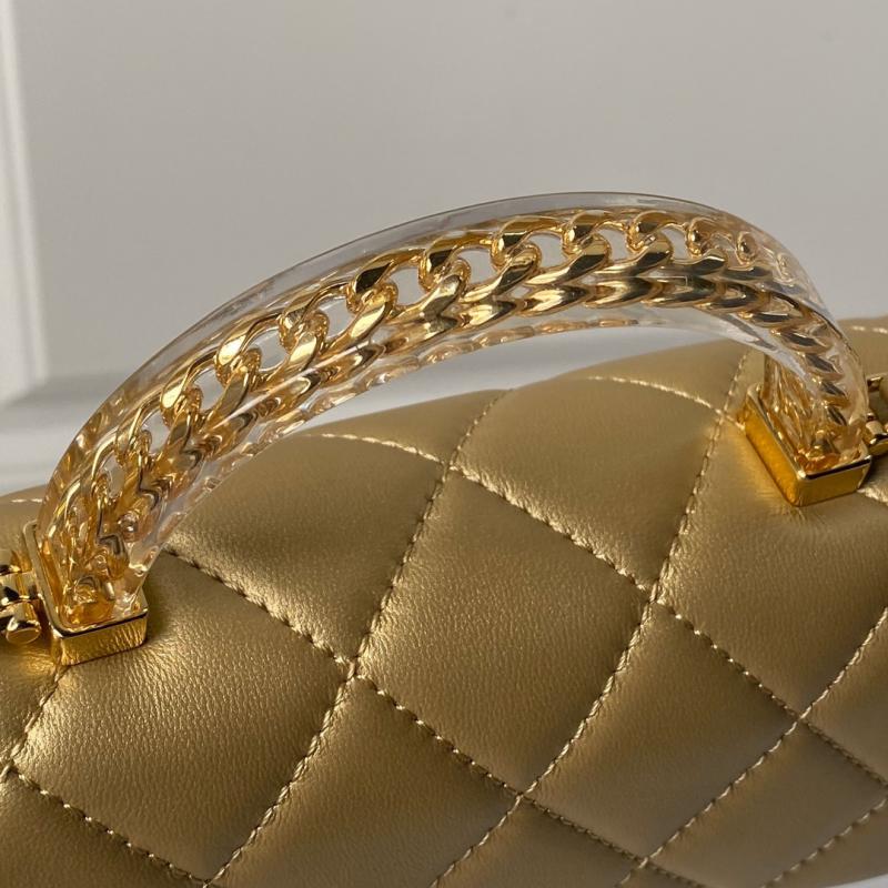 Mini Chanel Flap Bag with Top Handle AS4847 Gold