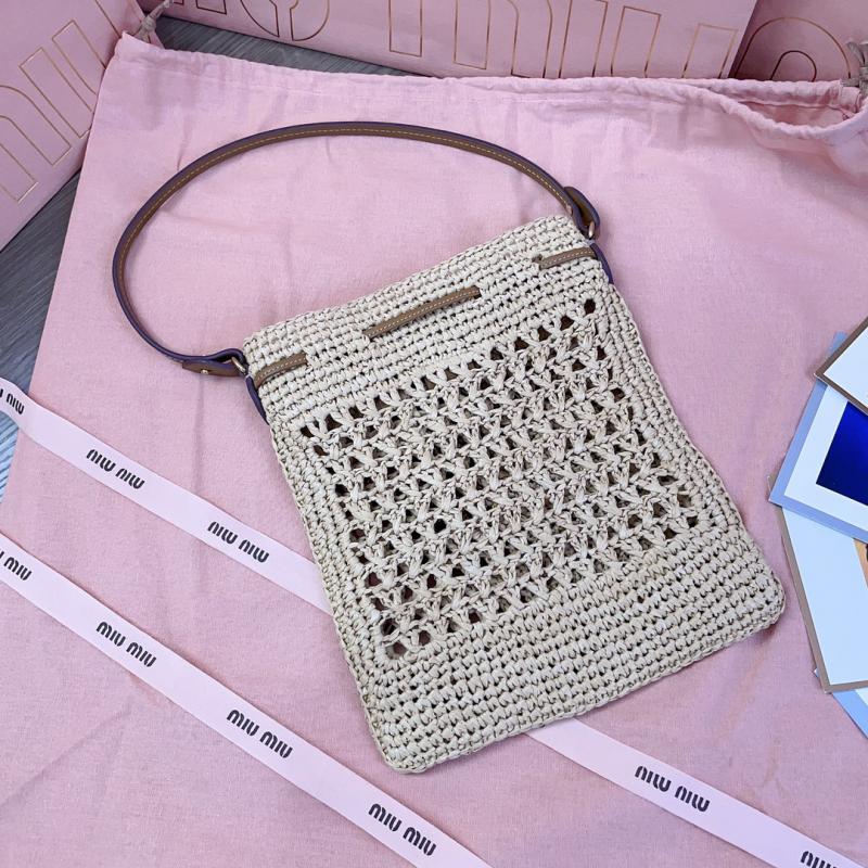 Miu Miu Woven fabric mini-bag 5ND016 Beige