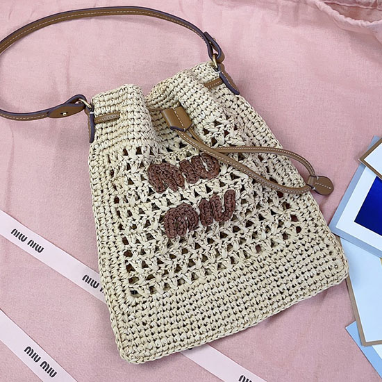 Miu Miu Woven fabric mini-bag 5ND016 Beige