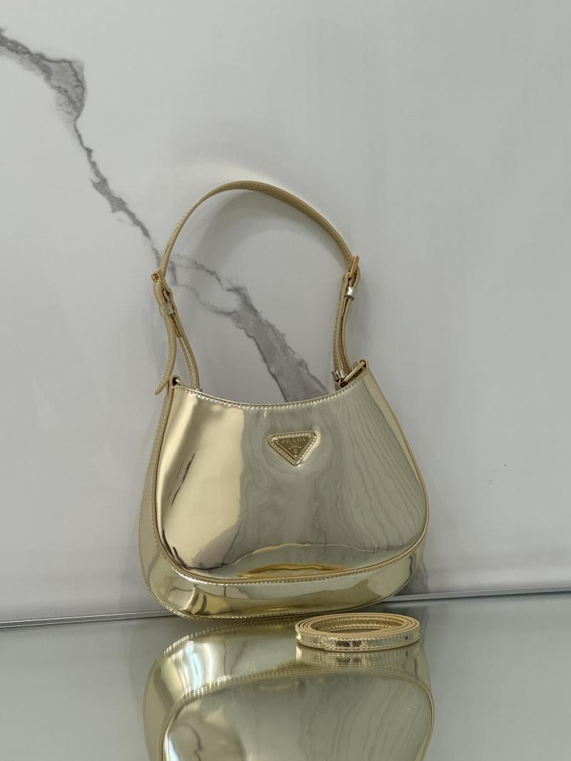 Prada Cleo brushed leather shoulder bag Gold 1BC169