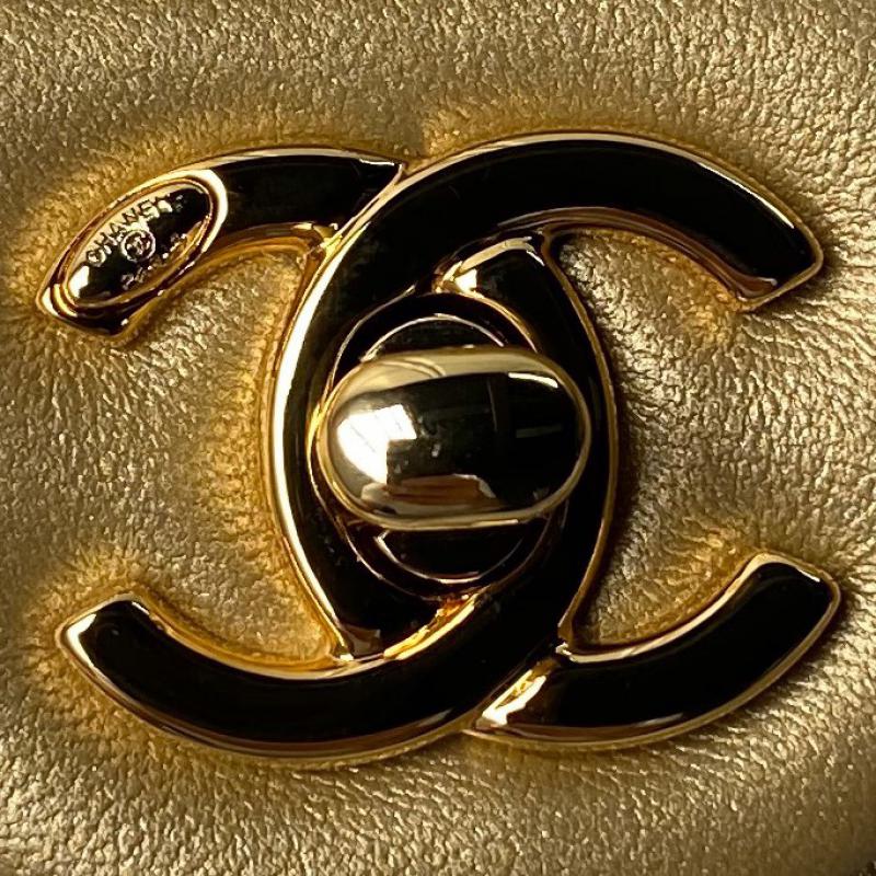 Small Chanel Flap Bag with Top Handle AS4848 Gold