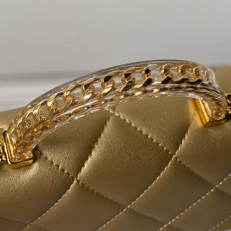 Small Chanel Flap Bag with Top Handle AS4848 Gold