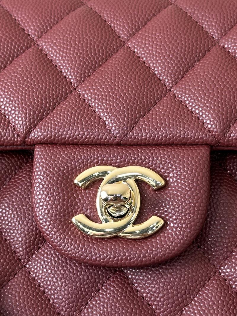 Small Chanel Grained Calfskin Flap Bag A01117 Burgundy