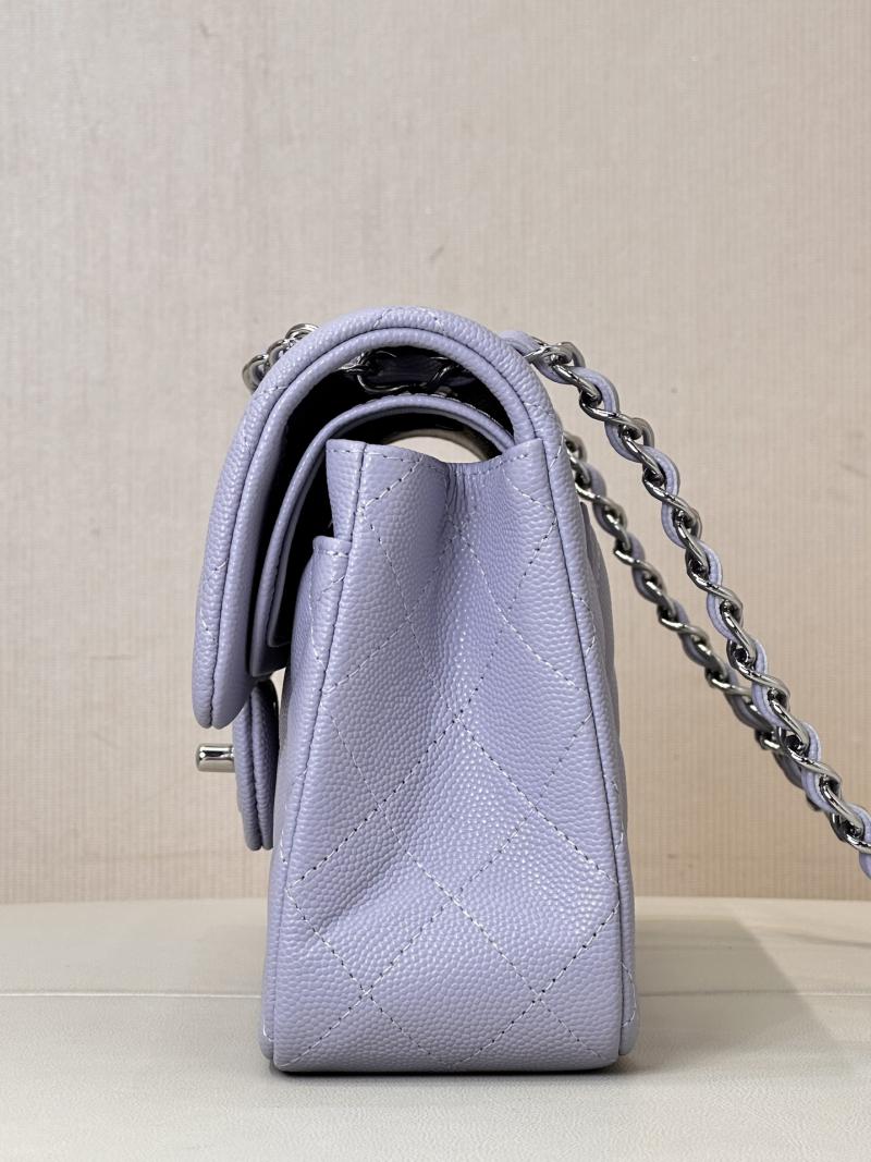 Small Chanel Grained Calfskin Flap Bag A01117 Lavender purple