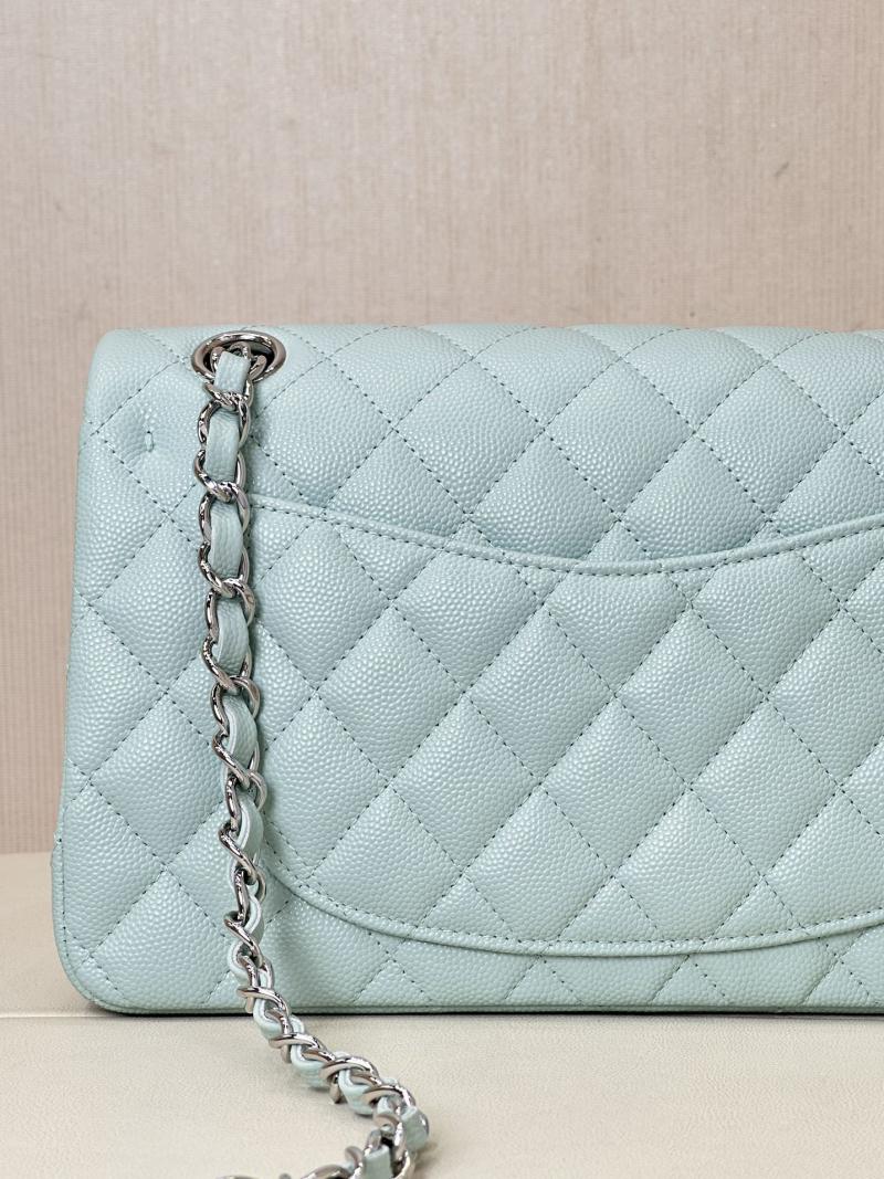 Small Chanel Grained Calfskin Flap Bag A01117 Teal