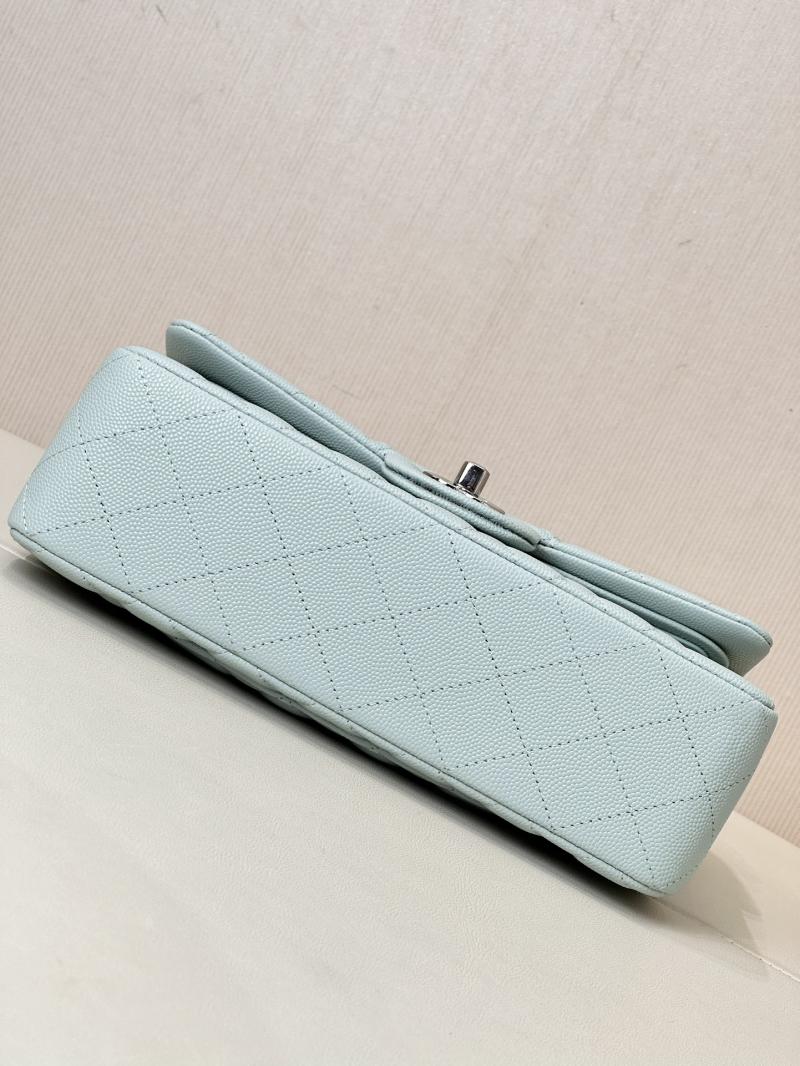 Small Chanel Grained Calfskin Flap Bag A01117 Teal