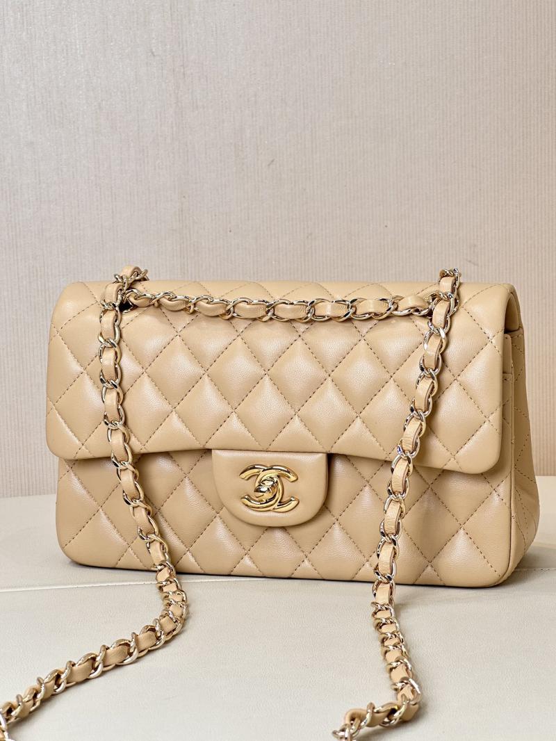 Small Chanel Lambskin Flap Bag A01117 Beige