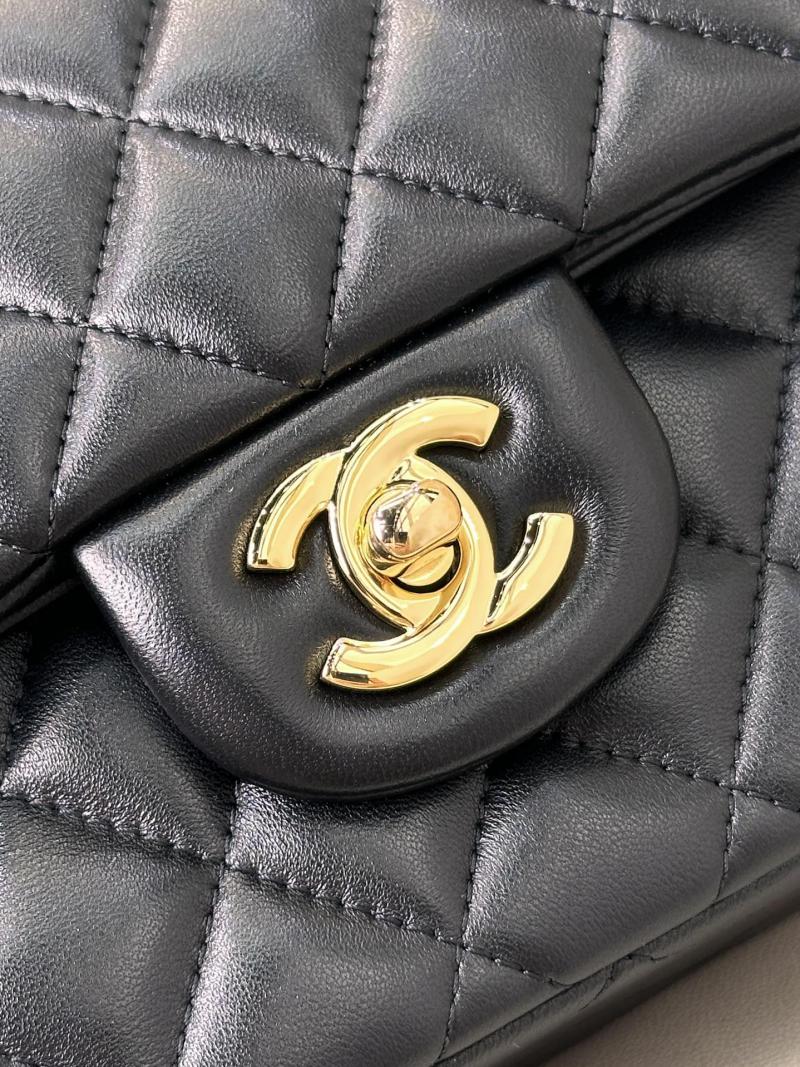 Small Chanel Lambskin Flap Bag A01117 Black